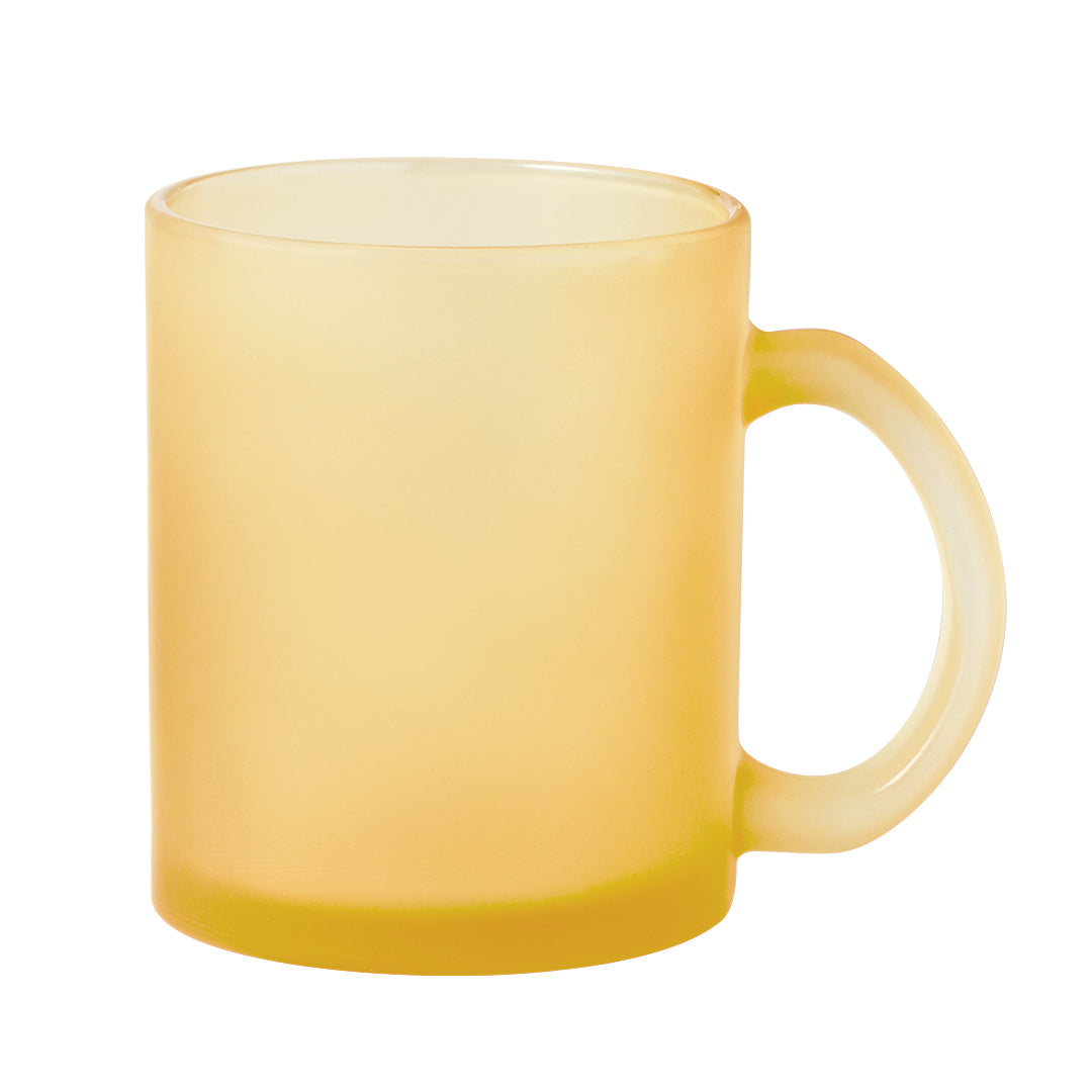 Taza cristal esmerilado amarillo