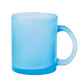 Taza cristal esmerilado azul comunión