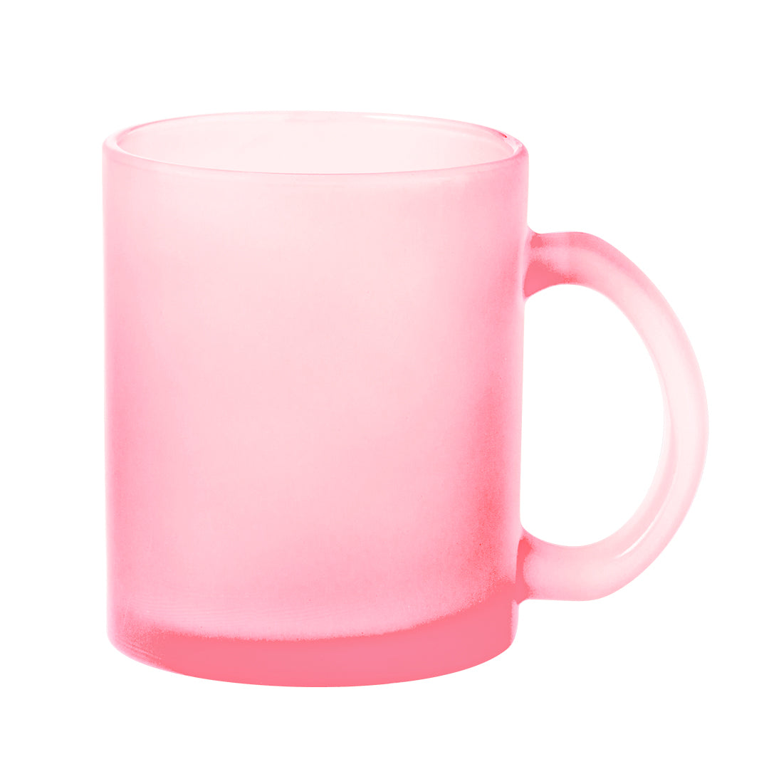 Taza cristal esmerilado rosa