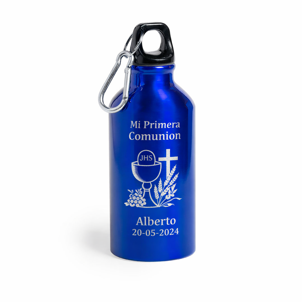 Cantimplora personalizada para comunión con grabado láser