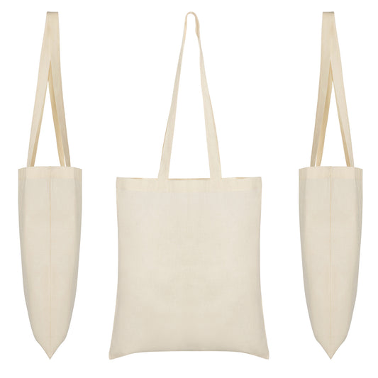 Bolsa tote bag de algodón natural Hill - vistas frontal y lateral