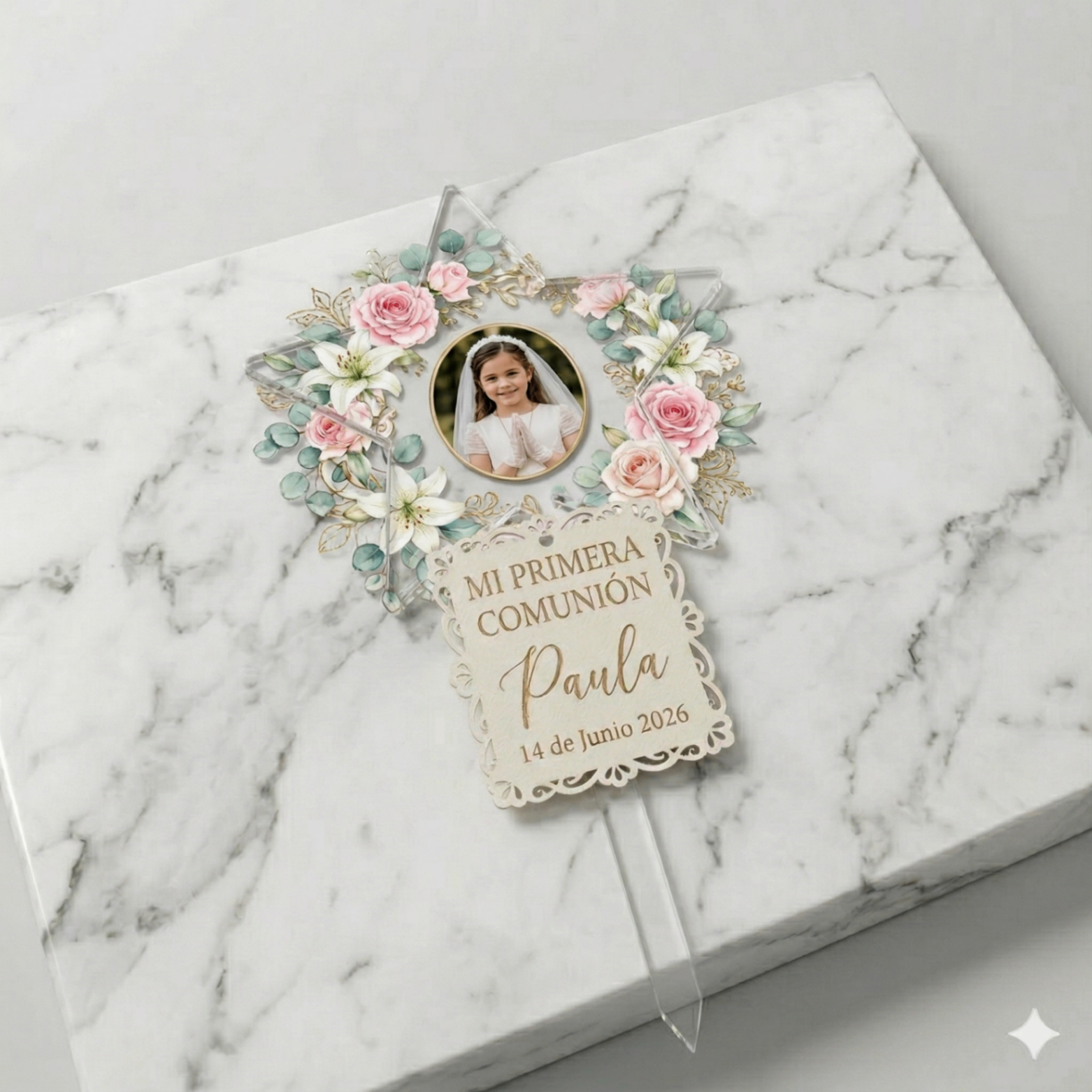 Topper para tarta de comunión - niña