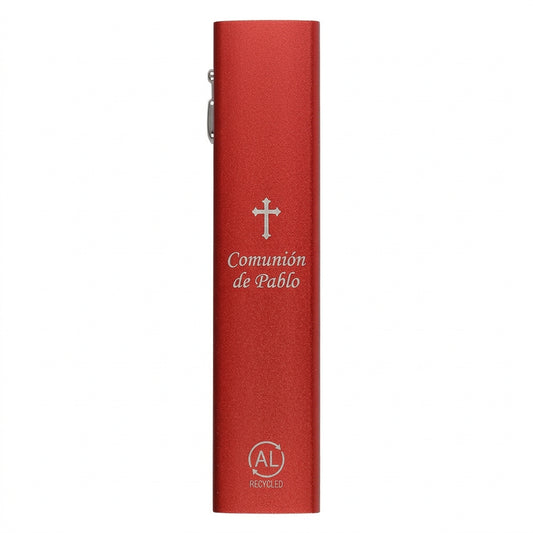 Batería de viaje personalizada con grabado láser para comunión