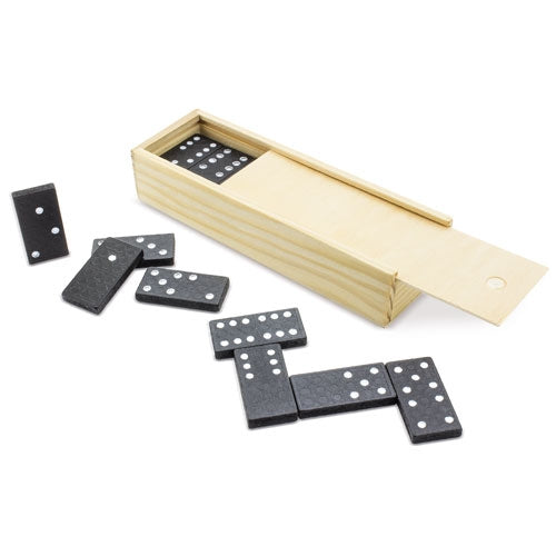 Dominó de madera clásico en estuche