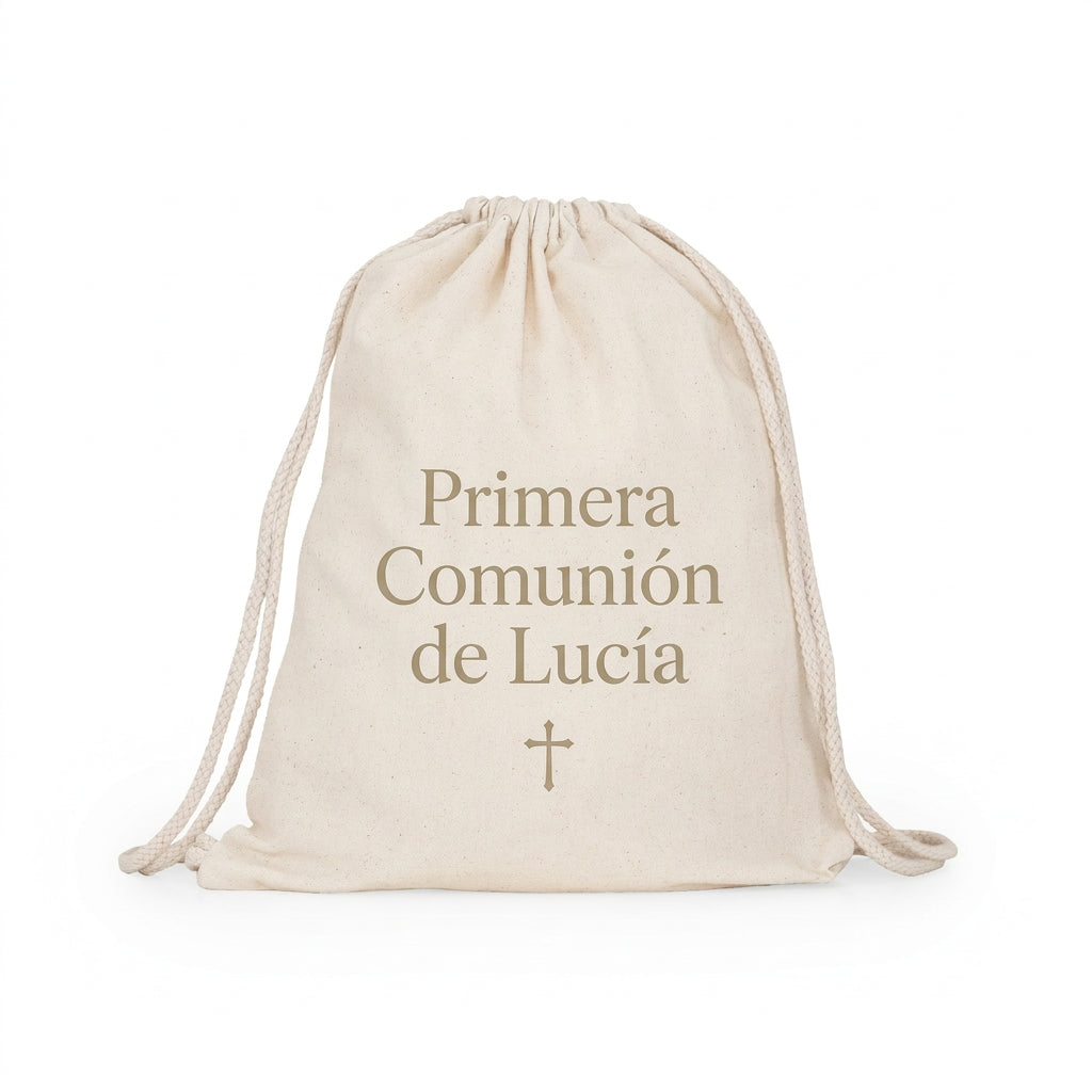 Mochila de tela personalizada para comunión